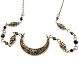 Hollow Moon Crystal Beads Head Chain Wedding Headband Crown
