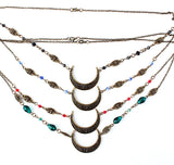 Hollow Moon Crystal Beads Head Chain Wedding Headband Crown