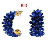 Flower Floral Hoop Earrings with Simulated Pearl for Women Girls