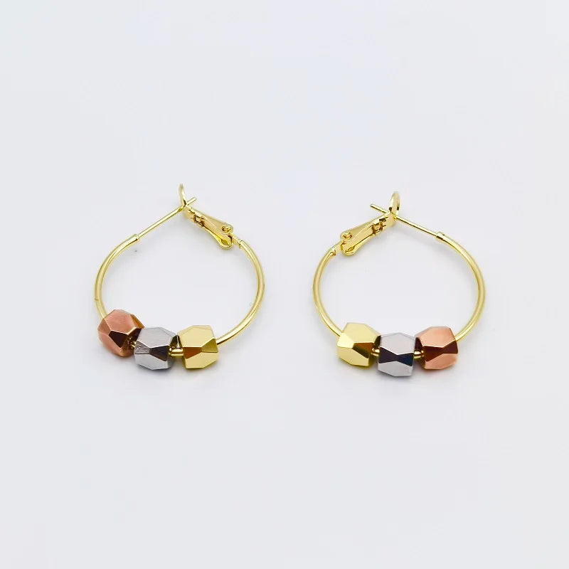Colored Plated Hoop Earrings 925 Silver Needle Jewelry