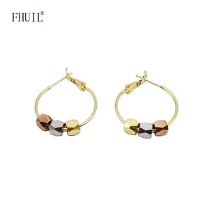 Colored Plated Hoop Earrings 925 Silver Needle Jewelry