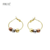 Colored Plated Hoop Earrings 925 Silver Needle Jewelry