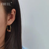 Colored Plated Hoop Earrings 925 Silver Needle Jewelry