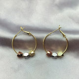 Colored Plated Hoop Earrings 925 Silver Needle Jewelry