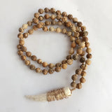 Horn Marble Stones Pendant Necklace Jewelry Women