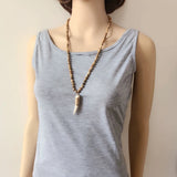 Horn Marble Stones Pendant Necklace Jewelry Women