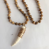 Horn Marble Stones Pendant Necklace Jewelry Women