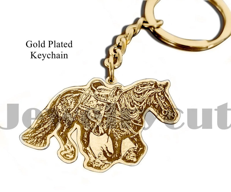 Personalized Horse-Shaped Keychain with Pet's Name - Gift for Relatives