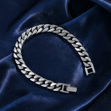 Retro Horse Whip Bracelet Male Sterling Silver Cuban Ins Rough Style Ring