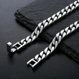 Retro Horse Whip Bracelet Male Sterling Silver Cuban Ins Rough Style Ring