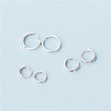100% S925 Earring Stud Hoop Sterling Silver Circle Earrrings Women Jewelry