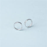 100% S925 Earring Stud Hoop Sterling Silver Circle Earrrings Women Jewelry