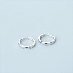 100% S925 Earring Stud Hoop Sterling Silver Circle Earrrings Women Jewelry