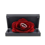 3D Pop Up Rose Ring Box Wedding Engagement Jewelry Storage Rectangular