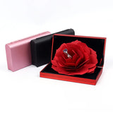 3D Pop Up Rose Ring Box Wedding Engagement Jewelry Storage Rectangular