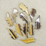 Natural Tiger Eye Stone Lightning Pendants for Jewelry Making 10pcs