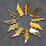 Natural Tiger Eye Stone Lightning Pendants for Jewelry Making 10pcs