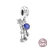 925 Silver Constellation Astronaut Beads Original Bracelet Charm Jewelry