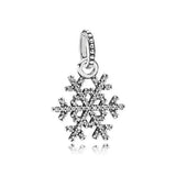 925 Silver Snowflake Charm Bead Pendant for Bracelet - DIY Jewelry Gift