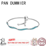 925 Silver Love Heart Rainbow Tennis Bracelet for Women