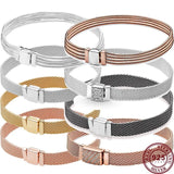925 Silver Braided Tricolor Women's Watch Bracelet - High Charm Jewelry