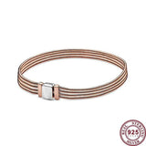 925 Silver Braided Tricolor Women's Watch Bracelet - High Charm Jewelry