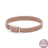 925 Silver Braided Tricolor Women's Watch Bracelet - High Charm Jewelry