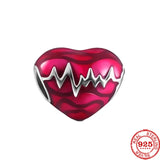 925 Silver Cat Cup Heartbeat Bear Charms Beads