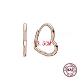 925 Silver Rose Heart-shaped Women's Earrings High Jewelry