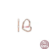 925 Silver Rose Heart-shaped Women's Earrings High Jewelry