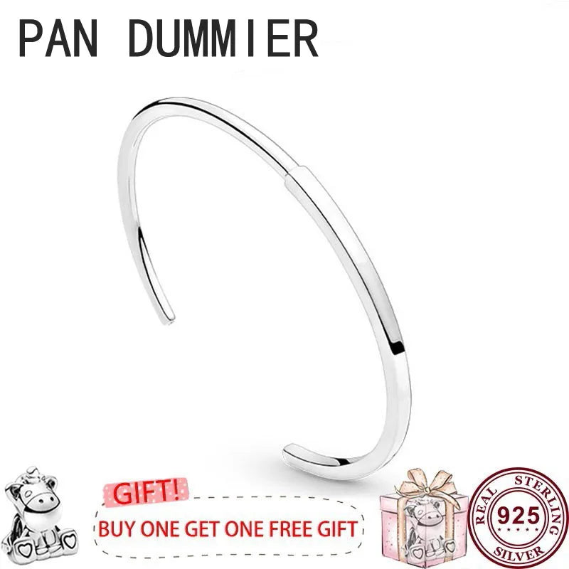 925 Silver I-D Women's Logo Bracelet for DIY Charm Jewelry