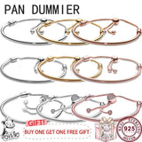 925 Silver Star & Love Heart Adjustable Bracelet for Women