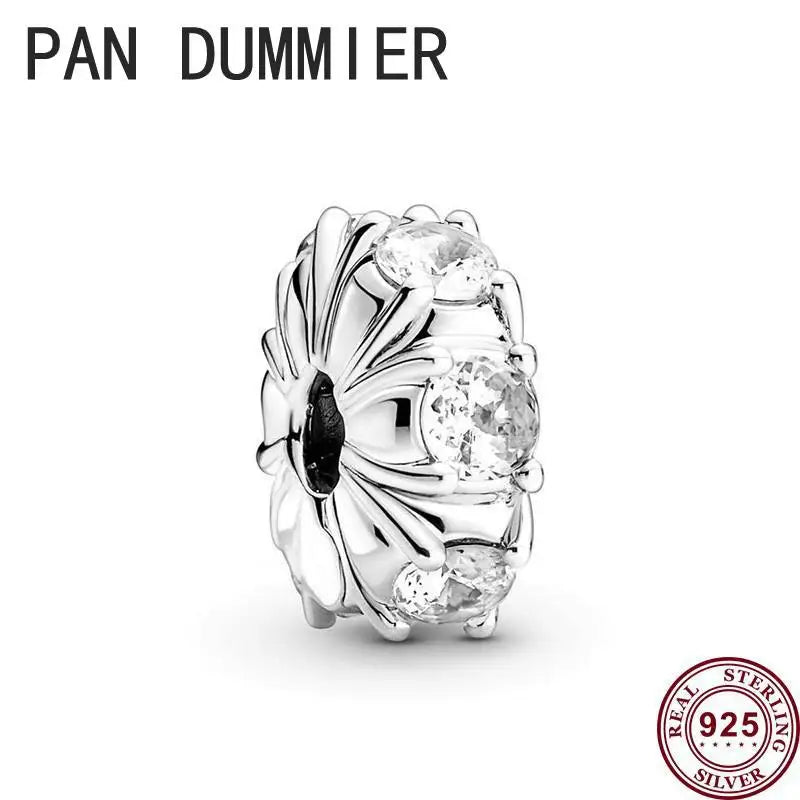 925 Silver Eternal Galaxy Daisy Clip for Pandoha Bracelet