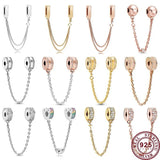 925 Silver Eternal Love Safety Chain for Women Bracelet