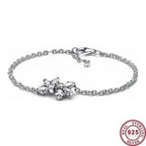 925 Silver Ginkgo Blobs Stars Snowflake Women's Logo Bracelet