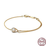925 Silver Ginkgo Blobs Stars Snowflake Women's Logo Bracelet