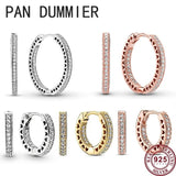 925 Silver Zircon Pan Earrings Wedding Jewelry