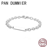 925 Silver Heart Sparkle Star Women's Bracelet DIY Charm Jewelry