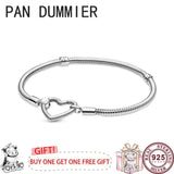 925 Silver Heart Sparkle Star Women's Bracelet DIY Charm Jewelry