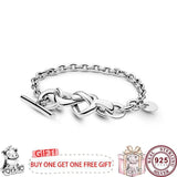 925 Silver Love Heart Bracelet High-quality Charm Jewelry