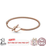 925 Silver Love Heart Bracelet Women's Charm Jewelry