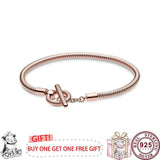 925 Silver Love Heart Bracelet Women's Charm Jewelry