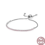 925 Silver Rainbow Shining Colorful Women's Bracelet