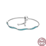 925 Silver Rainbow Shining Colorful Women's Bracelet
