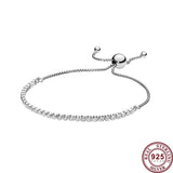 925 Silver Rainbow Shining Colorful Women's Bracelet