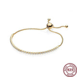 925 Silver Rainbow Shining Colorful Women's Bracelet