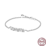 925 Silver Heart-shaped Tennis Bracelet for Women