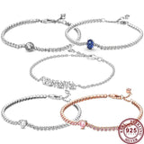 925 Silver Heart-shaped Tennis Women's Bracelet