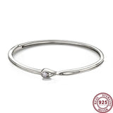 925 Silver Zircon Logo Bracelet for Women - DIY Charm Jewelry