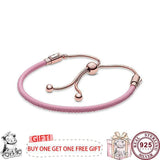 925 Silver Pink Women's Bracelet High Charm Jewelry